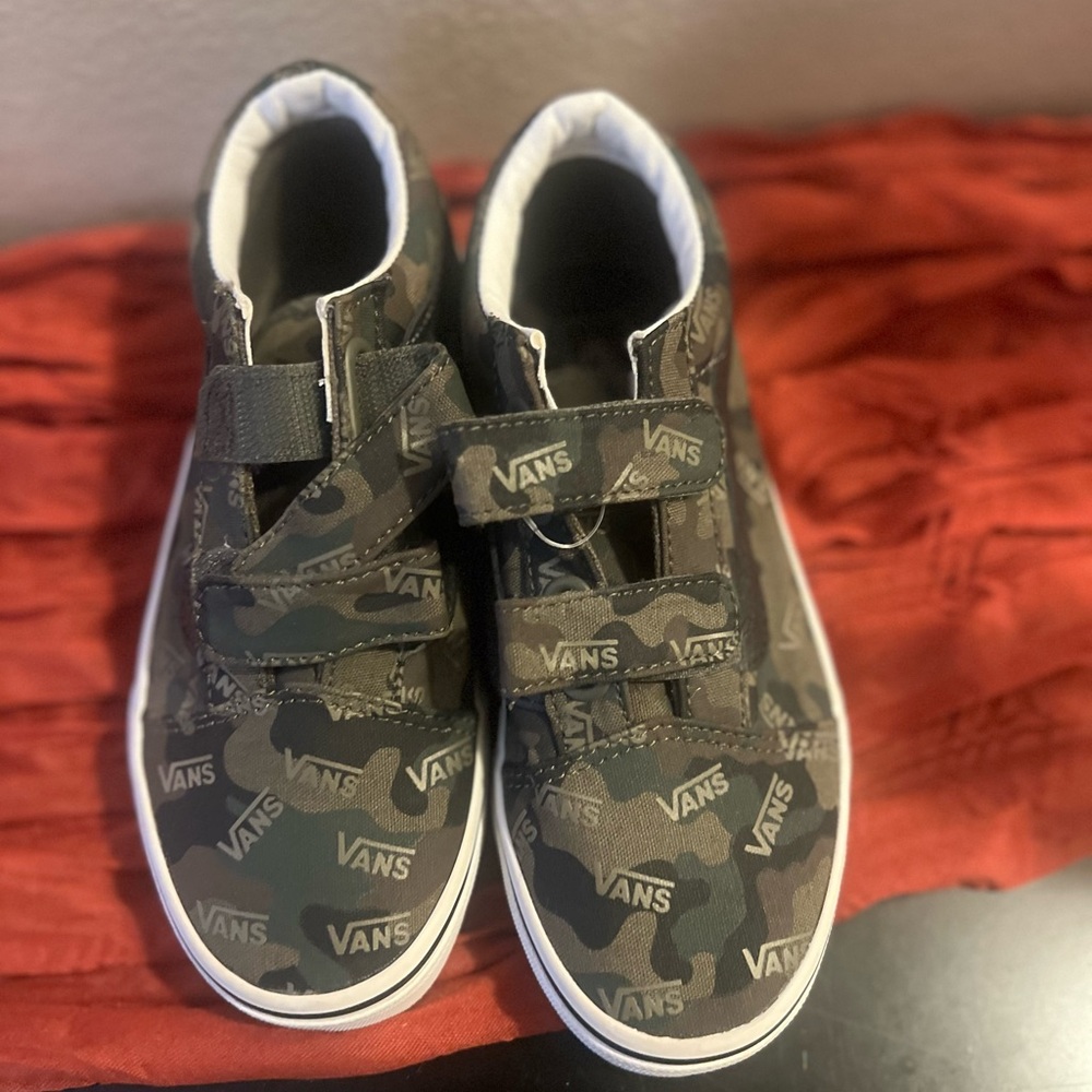 Vans Kids Green Camo Sneakers